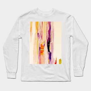 Yellow and purple modern abstract painting Long Sleeve T-Shirt